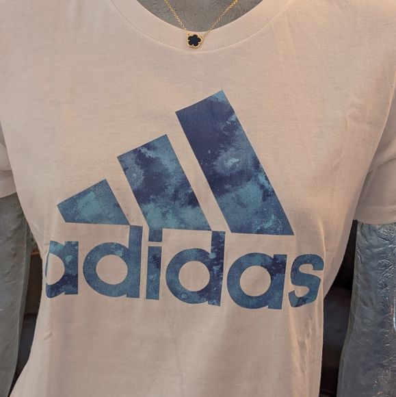 adidas Tops Adidas Womens Bos Acid Wash White Amplifier Short